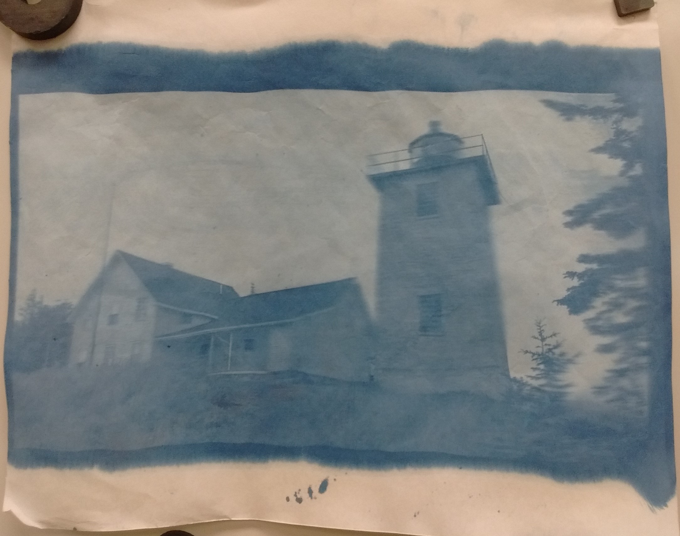 Cyanotype Swans Island Light Maine (725K)